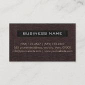 Donkerbruin Canvas Elegant Monogram Visitekaartje (Achterkant)