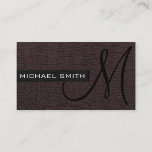 Donkerbruin Canvas Elegant Monogram Visitekaartje