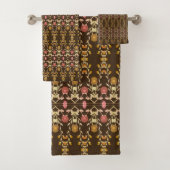 Donkerbruin decoratief bad handdoek (Insitu)