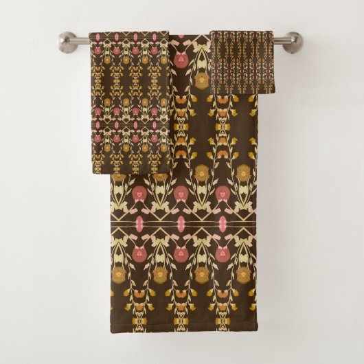 Donkerbruin decoratief bad handdoek (Insitu)