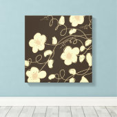 Donkerbruin en crème canvas afdruk (Insitu (Houten vloer))