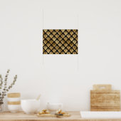 Donkerbruin en gouden kunst Deco gevild Poster (Keuken)