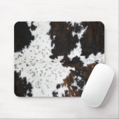 Donkerbruin en wit gevlekte Koeienhuiden Muismat (Met muis)