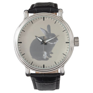 Donkerbruin en wit Mini Rex Konijn Horloge