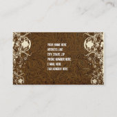 Donkerbruin geboost leder en kant Visitekaartje (Achterkant)