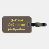 Donkerbruin geel Stijlvol Vet Monogram Mannelijk Bagagelabel (Achterkant horizontaal)