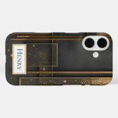Donkerbruin & Goud Geometrisch Case-Mate iPhone Case (Achterkant (horizontaal))
