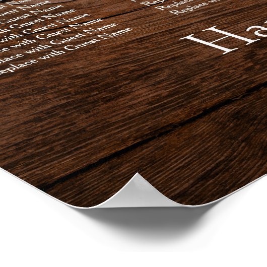 Donkerbruin hout, weddenschappen poster (Hoek)