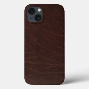 Donkerbruin leder iPhone 13 hoesje