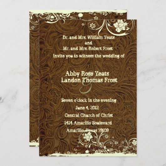 Donkerbruin leder met weddenschap kaart (Voorkant / Achterkant)