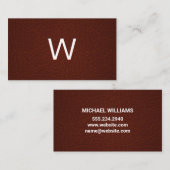 Donkerbruin leder visitekaartje (Voorkant / Achterkant)