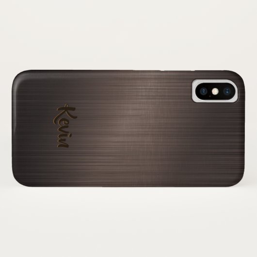 Donkerbruin metallisch achtergrondmonogram Case-Mate iPhone case (Achterkant (horizontaal))