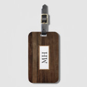 Donkerbruin ontwerp | Monogram Bagagelabel (Voorkant (verticaal))