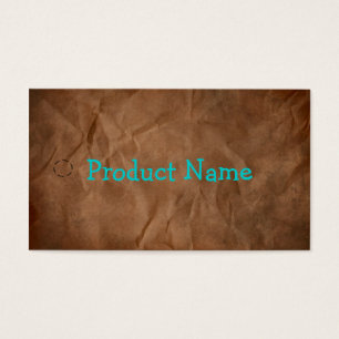 Donkerbruin primitief papier, Label voor ophangen Visitekaartje