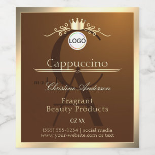 Donkerbruin productlabel Gouden Frame Logo Monogra Wijn Etiket