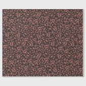 Donkerbruin  Retro Floral Pattern Cadeaupapier (Vlak)