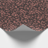 Donkerbruin  Retro Floral Pattern Cadeaupapier (Hoek)
