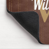 Donkerbruin streepjesretro tan monogram muismat (Hoek)