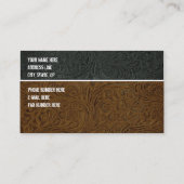 Donkerbruin, zwart gelooid Visitekaartje van leder (Achterkant)