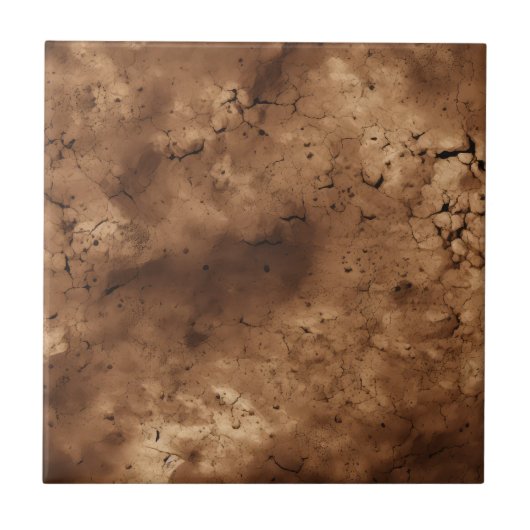 Donkerbruine 3D keramische tegel Tegeltje (Voorkant)