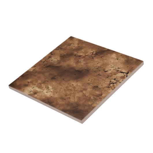 Donkerbruine 3D keramische tegel Tegeltje (Zijkant)