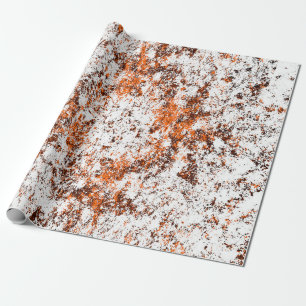 Donkerbruine achtergrond. Zwart wit sinaasappel o Cadeaupapier