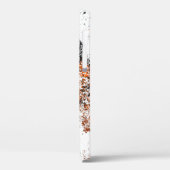 Donkerbruine achtergrond. Zwart wit sinaasappel o Case-Mate iPhone Case (Achterkant / Links)