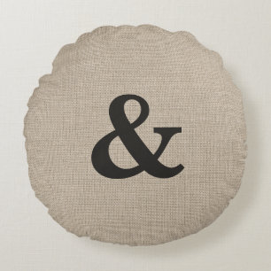 Donkerbruine Ampersand Ronde Sierkussen Rond Kussen