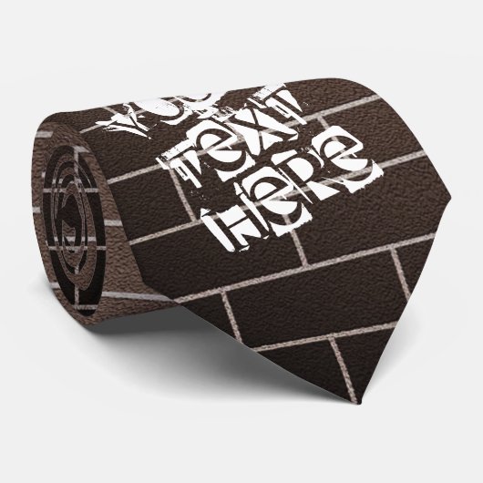 Donkerbruine Brick-Stropdas - Aangepaste tekst Stropdas (Opgerold)