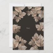 Donkerbruine & bronzen bladeren rustieke herfst ui kaart (Achterkant)