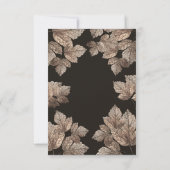 Donkerbruine & Bronzen Bladeren Rustieke Tafel Num Kaart (Achterkant)