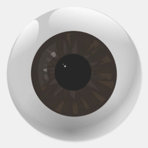 Donkerbruine eyeball ronde sticker
