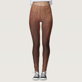 Donkerbruine Faux Wood Leggings