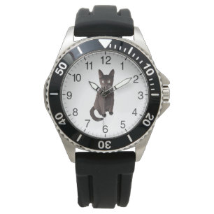 Donkerbruine kat horloge