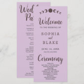 Donkerbruine maanfasen Paarse huwelijksprogramma (Voorkant / Achterkant)