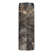 Donkerbruine marmeren gouden aderen thermosbeker (Achterkant)