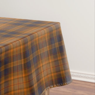 Donkerbruine oranje tartan plaid tafelkleed