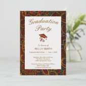  donkerbruine paisleypartij kaart (Staand voorkant)