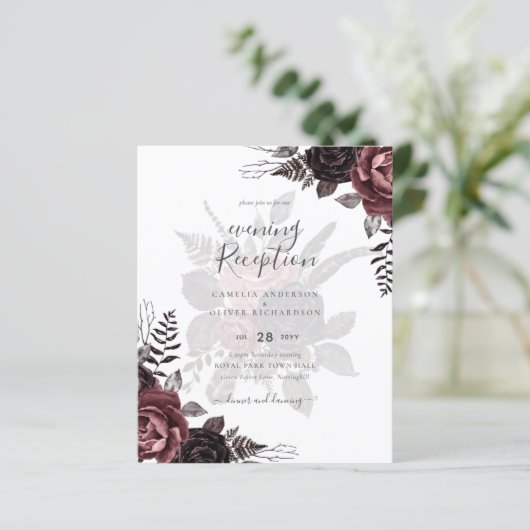 Donkerbruine zwarte Rozen bruiloft Herfst winter (Staand voorkant)