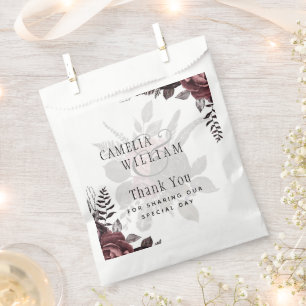 Donkerbruine zwarte Rozen bruiloft Herfst winter Bedankzakje