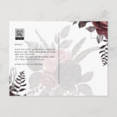 Donkerbruine zwarte Rozen bruiloft Herfst winter Briefkaart (Achterkant)