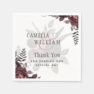 Donkerbruine zwarte Rozen bruiloft Herfst winter Servet