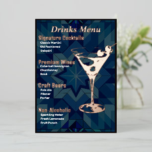 Donkerder Rand Gold-Foiled Beverage Menu