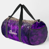 donkerdonker paars goudfaux glitter monogram plunjezak (Rechterhoek)