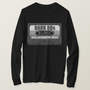 Donkere 80's Cassettebandje Lange Mouwen T-Shirt