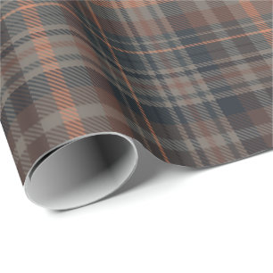 Donkere aarde bosgrond plaid tartan   cadeaupapier