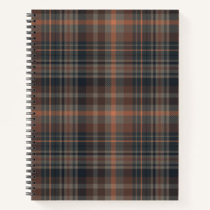 Donkere aarde bosland plaid tartan notitieboek