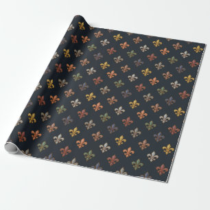 Donkere aarde boslanden Fleur-de-lis ontwerp Cadeaupapier