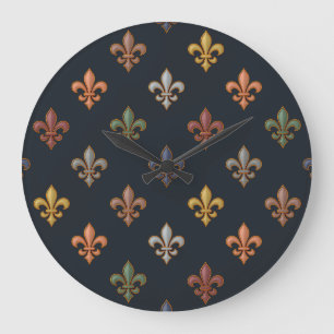 Donkere aarde boslanden Fleur-de-lis ontwerp Grote Klok