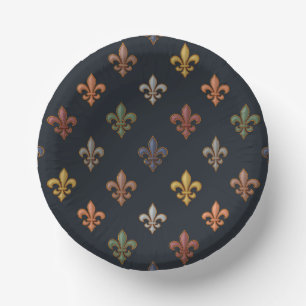 Donkere aarde boslanden Fleur-de-lis ontwerp Papieren Kommen